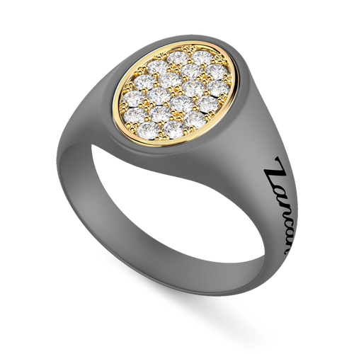 Anello Zancan in titanio, oro 18kt e diamanti