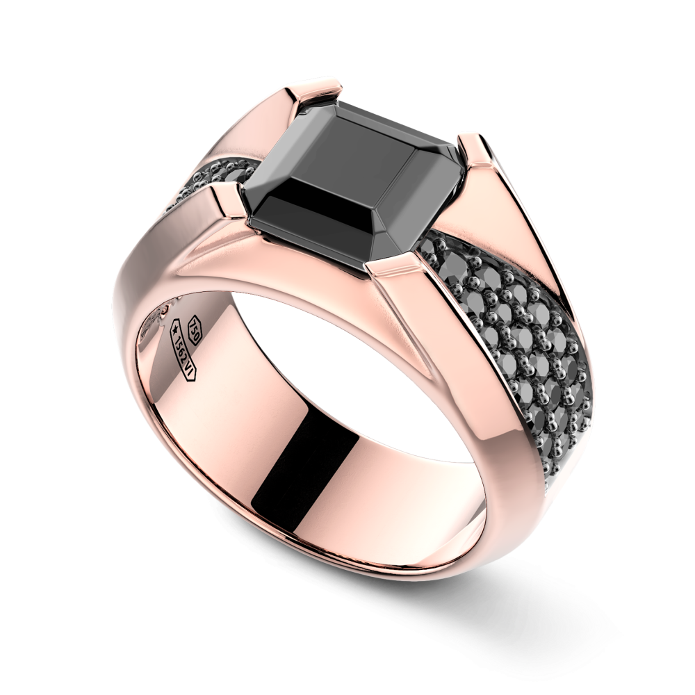 Anello Zancan in oro 18kt con diamante nero