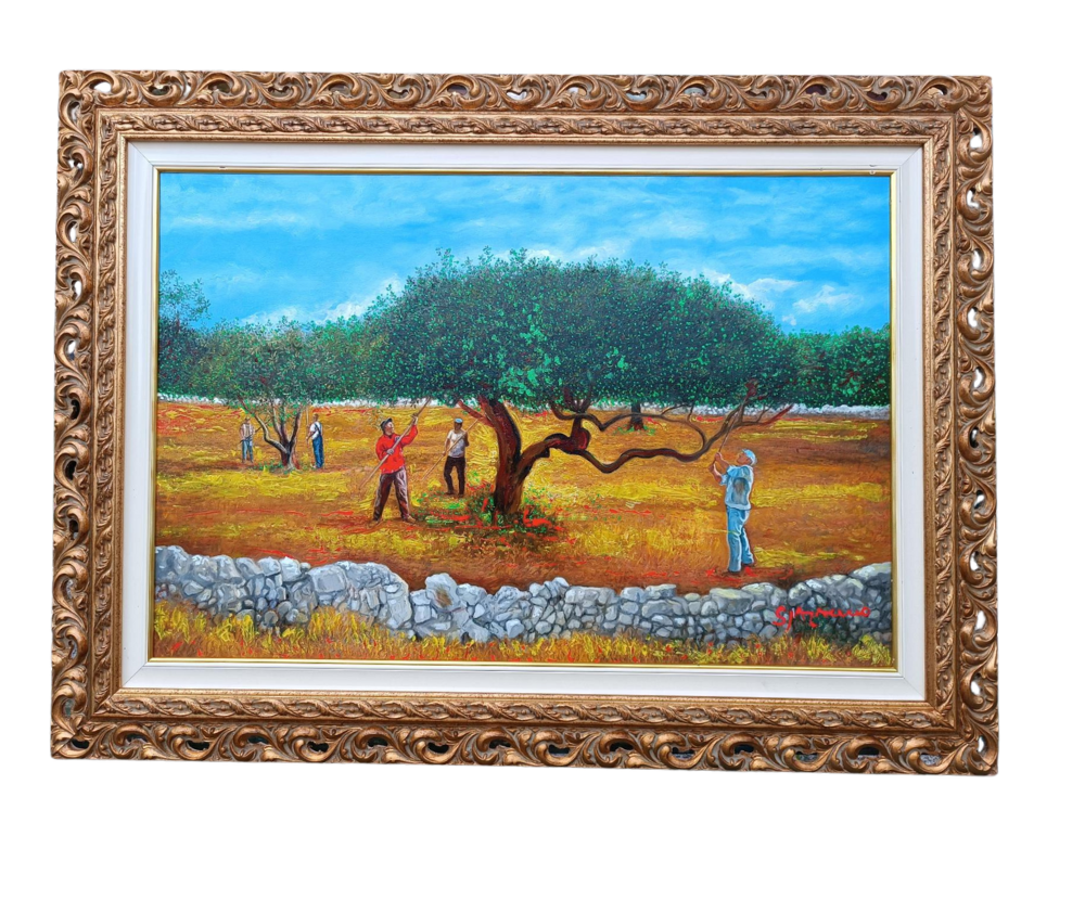 Quadro raffigurante la "Raccolta delle olive"