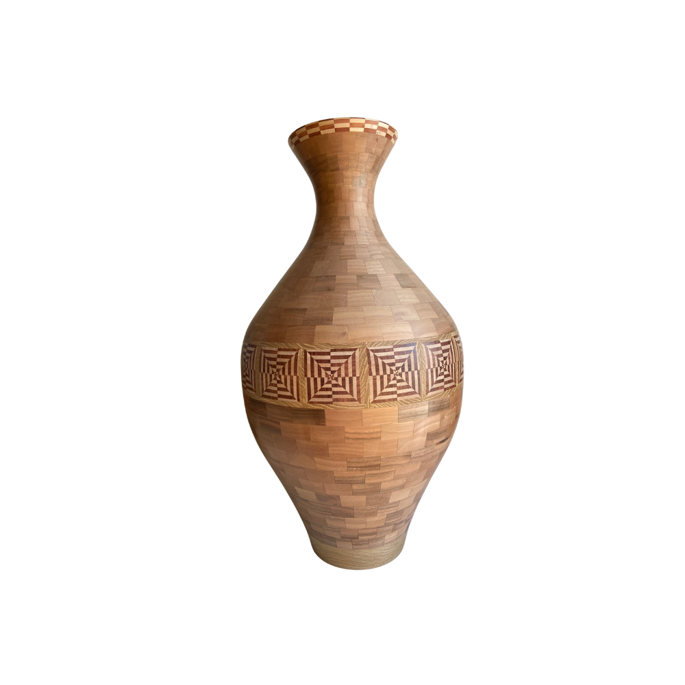 Vaso Intarsio "Piramide" in legno