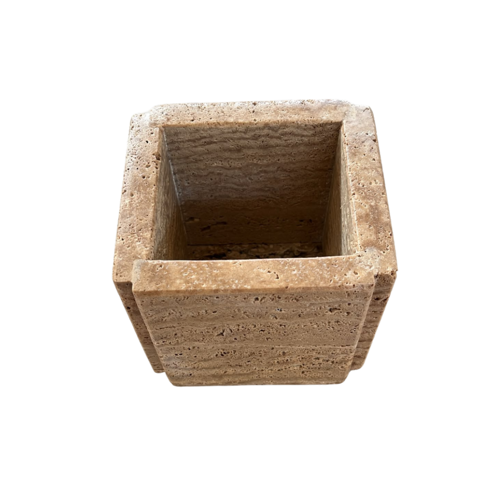 Vaso artigianale in travertino