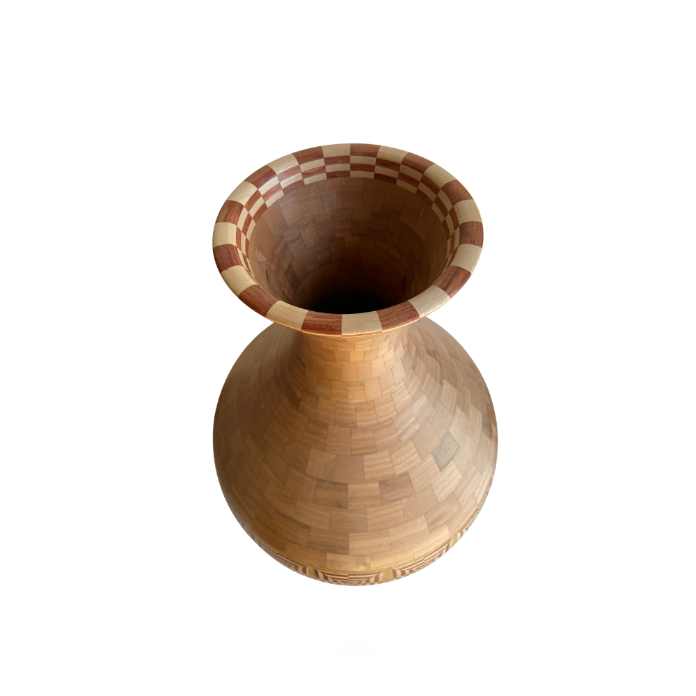 Vaso Intarsio "Piramide" in legno